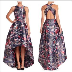 Monique Lhuillier Floral Gown high-low Dress Size 4 Feminine/Romantic Coquette